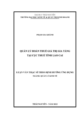 Quản lý hoàn thuế giá trị gia tăng tại cục thuế tỉnh lào cai