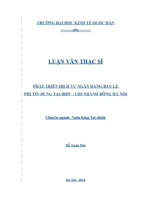 Phát triển dịch vụ ngân hàng bán lẻ phi tín dung tại bidv chi nhánh đông hà nội
