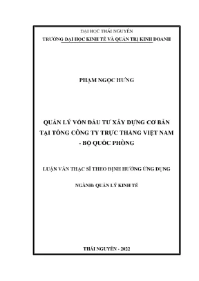 Quản lý vốn đầu tư xây dựng cơ bản tại tổng công ty trực thăng việt nam bộ quốc phòng