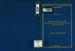 Giải pháp phòng ngửa rủi ro tín dụng tại chi nhánh ngân hàng nông nghiệp và phát triển nông thôn tỉnh hà tĩnh