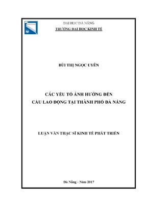 Các yếu tố ảnh hưởng đến cầu lao động tại thành phố đà nẵng