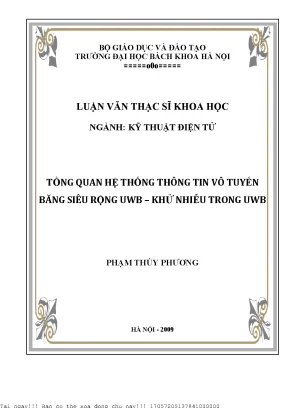 Tổng quan hệ thống thông tin vô tuyến băng siêu rộng uwb khử nhiễu trong uwb