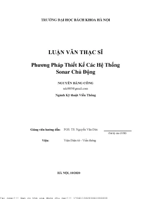 Phương pháp thiết kế á hệ thống sonar hủ động