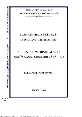 Nghiên ứu mô hình lai ghép nguồn năng lượng mới tái tạo