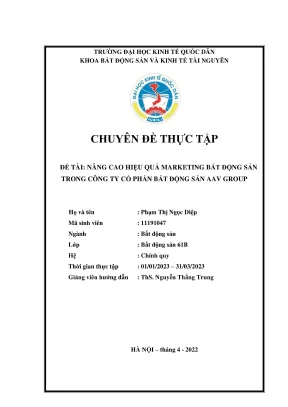 Nâng cao hiệu quả marketing bất động sản tại công ty cổ phần bất động sản aav group