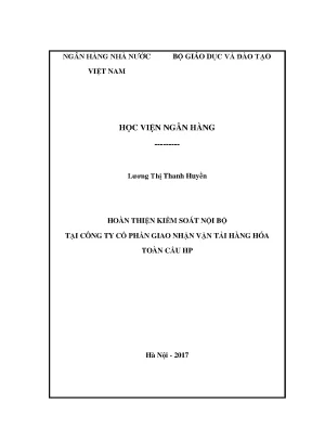 Hoàn thiện kiểm soát nội bộ tại công ty cổ phần giao nhận vận tải hàng hòa toàn cầu hp luận văn thạc sỹ kinh tế