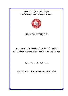 Hoạt động của các tổ chức tài chính vi mô chính thức tại việt nam