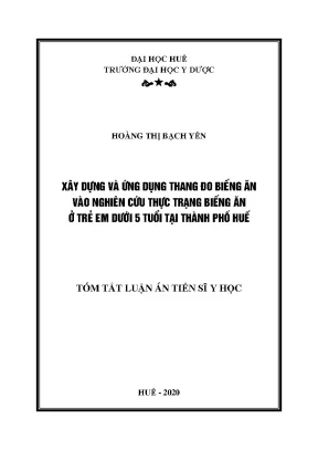 Xây dựng và ứng dụng thang đo biếng ăn vào nghiên cứu thực trạng biếng ăn ở trẻ em dưới 5 tuổi tại thành phố huế full 10 điểm