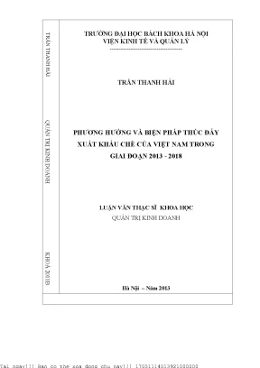Phương hướng và biện pháp thú đẩy xuất khẩu chè của việt nam trong giai đoạn 2013 2018