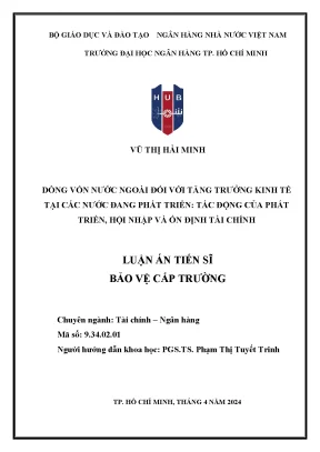 Dòng vốn nước ngoài đối với tăng trưởng kinh tế tại các nước đang phát triển tác động của phát triển hội nhập và ổn định tài chính