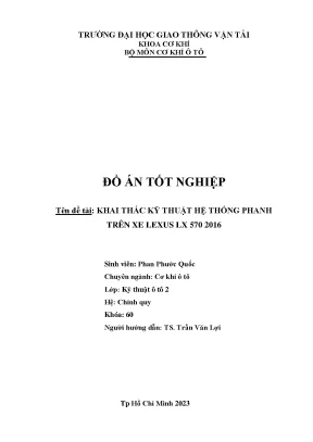Khai thác kỹ thuật hệ thống phanh