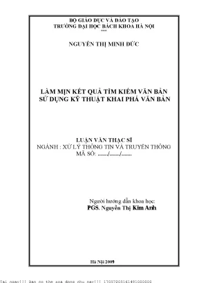 Làm mịn kết quả tìm kiếm văn bản sử dụng kỹ thuật khai phá văn bản
