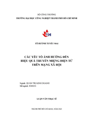 Các yếu tố ảnh hưởng đến hiệu quả truyền miệng điện tử trên mạng xã hội