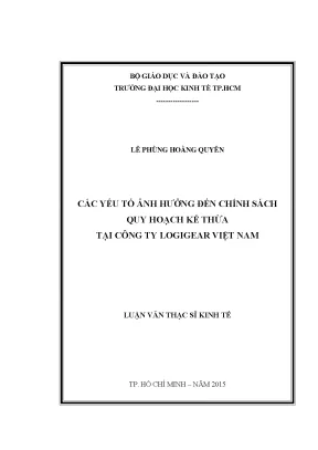 Xây dựng đội ngũ lãnh đạo kế thừa chiến lược trong doanh nghiệp công nghệ phần mềm tại tphcm trường hợp công ty logigear việt nam