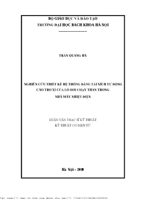 Nghiên ứu thiết kế hệ thống băng tải xíh tự động ào tro xỉ ủa lò hơi hạy than trong nhà máy nhiệt điện
