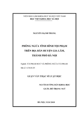 Phòng ngừa tình hình tội phạm trên địa bàn huyện gia lâm thành phố hà nội