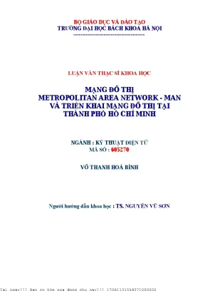 Mạng đô thị metropolitan area network man và triển khai mạng đô thị tại thành phố hồ chí minh