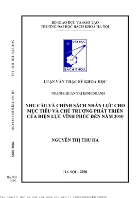 Nhu ầu và hính sáh nhân lự ho mụ tiêu và hủ trương phát triển ủa điện lự vĩnh phú đến năm 2010