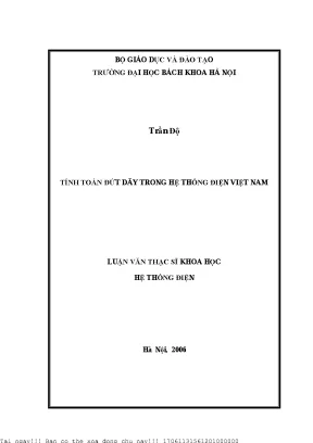Tính toán đứt dây trong hệ thống điện việt nam