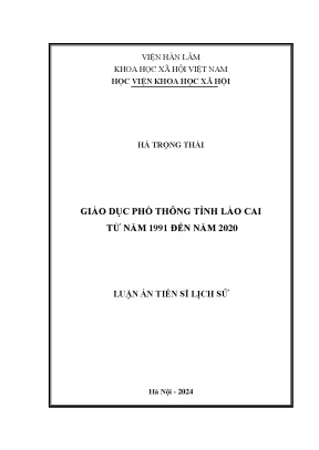 Giáo dục phổ thông tỉnh lào cai từ năm 1991 đến năm 2020