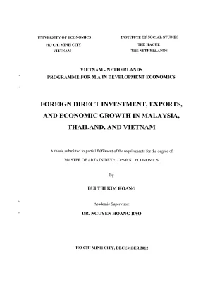 Luận văn thạc sĩ foreign direct investment exports and economic growth in malaysia thailand and vietnam