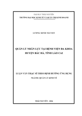 Quản lý nhân lực tại bệnh viện đa khoa huyện bắc hà tỉnh lào cai