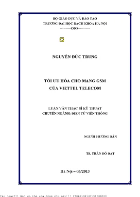 Tối ưu hóa ho mạng gsm ủa viettel teleom