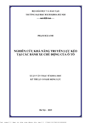 Nghiên ứu khả năng truyền lự kéo tại á bánh xe hủ động ủa ô tô