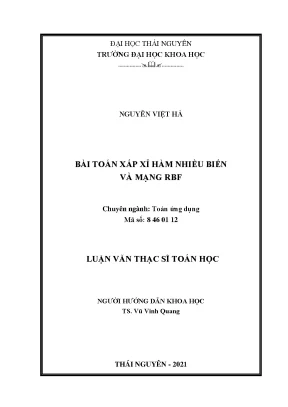 Bài toán xấp xỉ hàm nhiễu biến và mạng rbf