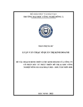 Hoạch định chiến lược kinh doanh của công ty cổ phần đầu tư phát triển đô thị và khu công nghiệp sông đà giai đoạn 2022 2025 tầm nhìn 2030