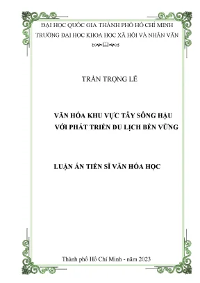 Văn hóa khu vực tây sông hậu với phát triển du lịch bền vững