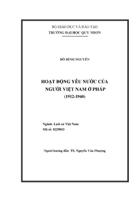 Hoạt động yêu nước của người việt nam ở pháp 1912 1940