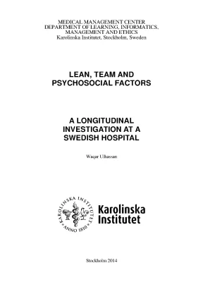 Lean team and psychosocial factors a longitudinal investigation at a swedish hospital