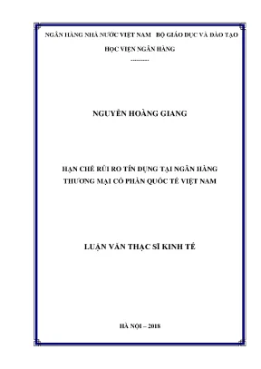 Hạn chế rủi ro tín dụng tại ngân hàng thương mại cổ phần quốc tế việt nam