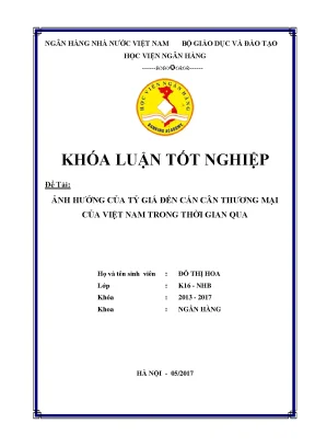 Ảnh hưởng của tỷ giá đến cán cân thương mại của việt nam trong thời gian qua