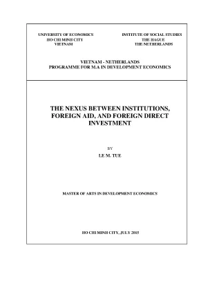 Luận văn thạc sĩ the nexus between institutions foreign aid and foreign direct investment