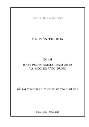 Hàm polygamma hàm zeta và một số ứng dụng