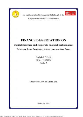 Capital structure and corporate financial performance evidence from southeast asian construction firms