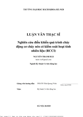 Nghiên ứu điều khiển quá trình háy động ơ háy nén ó kiểm soát hoạt tính nhiên liệu rcci