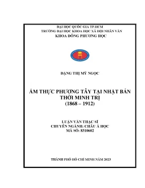 Ẩm thực phương tây tại nhật bản thời minh trị 1868 1912