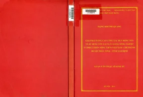 Giải pháp nâng cao công tác huy động vốn và sử dụng vốn tại ngân hàng nông nghiệp và phát triển nông thôn việt nam chi nhánh huyện trực ninh tỉnh nam định