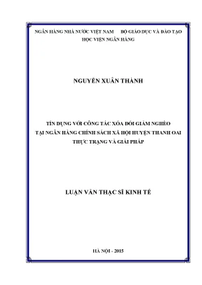Tín dụng với công tác xóa đói giảm nghèo tại ngân hàng chính sách xã hội huyện thanh oai thực trạng và giải pháp