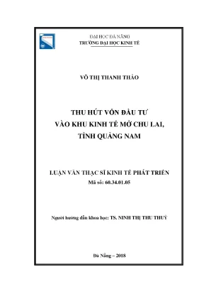 Thu hút vốn đầu tư vào khu kinh tế mở chu lai tỉnh quảng nam