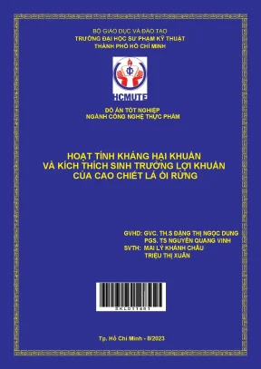 Hoạt tính kháng hại khuẩn và kích thích sinh trưởng lợi khuẩn của cao chiết lá ổi rừng