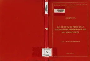 Nâng cao hiệu quả giao dịch một cửa tại chi nhánh ngân hàng nông nghiệp và phát triển nông thôn tỉnh thanh hoá