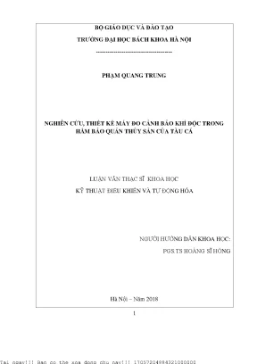 Nghiên ứu thiết kế máy đo cảnh báo khí độc trong hầm bảo quản thủy sản của tàu cá