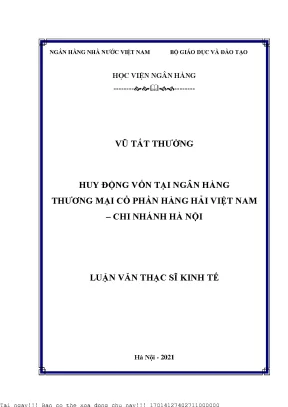 Huy động vốn tại ngân hàng thương mại cổ phần hàng hải việt nam chi nhánh hà nội