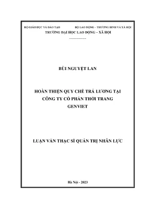 Hoàn thiện quy chế trả lương tại công ty cổ phần thời trang genviet