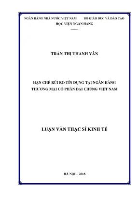 Hạn chế rủi ro tín dụng tại ngân hàng thương mại cổ phần đại chúng việt nam