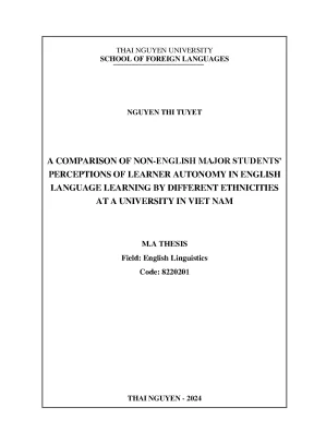 A comparison of non english major students perceptions of learner autonomy in english language learning by different ethnicities at a university in viet nam